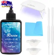 UV Resin Kit with Light Crystal Clear Hard Resin Glue Sunlight Curing DIY