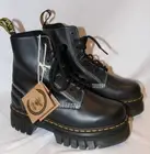 DR. MARTENS WOMENS AUDRICK 8 EYE LEATHER PLATFORM LACE UP COMBAT BOOTS 6 BLACK