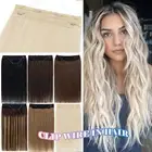 100% Real Remy Human Hair Extensions Invisible Secret Headband Wire Clip In Weft