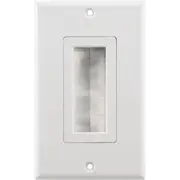 PRO2 PRO1272D Decora Brush Wall Plate White Allows Cables To Enter the Wall Cavity Space Without