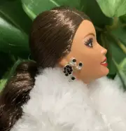 Barbie Jewelry Handmade Barbie Doll Earrings Barbie Logo Silver/Black