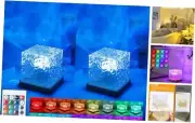 2 Packs Corded Luminorthe Cube Lamp with 2 Charger Adapters,Aurora Glow Cube-2P