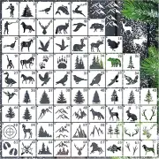 70Pcs Wildlife Animal Stencils for Painting on Wood Burning Stencils and Pattern