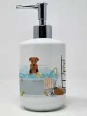 Black and Tan Airedale Terrier Ceramic Soap Dispenser Hand Soap Dispenser Pump
