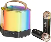 ibasenice Karaoke Machine Microphone Set Compact Speaker Microphone for Girls Boys Home Parties