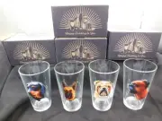 LOT OF 4 NEW BEER GLASSES / DOG LOVERS / LOT #8 / PROMPT SAFE SHIPPING