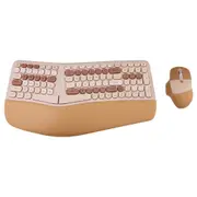 ANYMOB Bluetooth Keyboard And Mouse Combo Set Milk Tea Ergonomic Wireless Portable Device Soft Keys