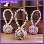 PET COTTON WOVEN ROPE BALL CATS DOGS TEETH CLEANING CHEW TOY