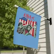 USA Statue of Liberty Memorial Labor Day Holiday Garden & House Banner July 4th