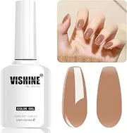 Vishine Sheer Nude Gel Nail Polish, 16ml Natural Brown Translucent Color UV LED Lamp Cure Gel Polish for Manicure Pedicure Nail Art DIY at Home M120