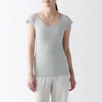 在飛比找博客來優惠-【MUJI 無印良品】女有機棉針織法式袖T恤 S 灰色