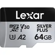 Lexar Professional 64GB Silver Plus MicroSDXC Memory Card