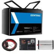 Gentrax 12V 100Ah Lithium Battery 3KW Inverter 12V Control Box 6m 6AWG Cable