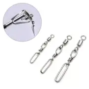 Quality Fishing Connectors 10pcs Long Line Clip Snap Hooks with Rolling Swivel