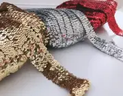 2M SEQUINS Sequined Dance Belt Bracelet headband Stretch Sewing Trim DIY Craft