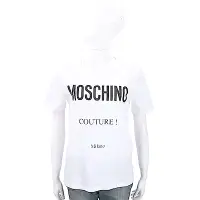 在飛比找Yahoo奇摩購物中心優惠-MOSCHINO 品牌LOGO印花白色棉質T恤