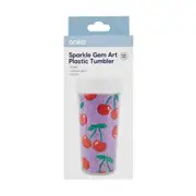 Sparkle Gem Art Plastic Tumbler - Cherry