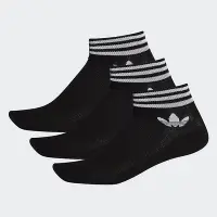 在飛比找Yahoo!奇摩拍賣優惠-adidas Trefoil Ankle 黑白 條紋 男女款