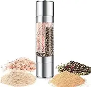 2 in 1 Salt and Pepper Grinder - Stainless Steel Manual Mill With Dual Chambers