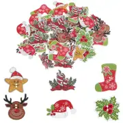 50 Pcs Christmas Foam Stickers Embellishment Buttons DIY Embellishments