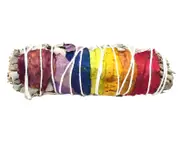 7 Chakra Sage Smudge Stick With Rose Petals