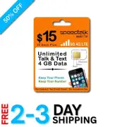 Affordable 15- Prepaid Plan with Unlimited Talk & Text + 4GB 5G LTE Data