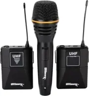 Ultimaxx Wireless Mic Kit with Lavalier Mic, Cables, Carry Case and Handheld Mic