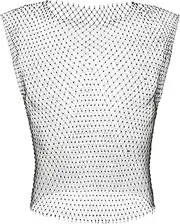 [ABAFIP] Men's Pink Fitted Sleeveless Crop Top Fishnet Vest Music Festival Shirt