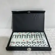 Vintage Double Six Miniature Dominos Set In Case Travel Size 5X3" NEW