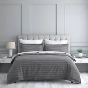 Jason Commercial Double Studio Stripe Quilt Cover Set 180x210cm - Slate