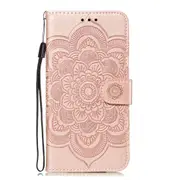 For iPhone 11 Case, Mandala Emboss PU Leather Wallet Cover, Rose Gold