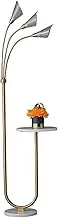 Indoor Floor Lamps Floor Lamp with Shelves Marble Base Industrial Modern Arc Reading Standing Lamp with Table Farmhouse Rustic Tall Lamp Floor Light for Living Room Bedroom Office Standing Lamp(Gold)