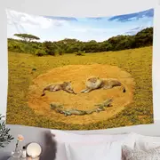 Animals Art Smiley Face Lions Tapestry
