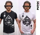 Pistol Boutique Men's Crew Neck ACE OF SPADES SKULL SKULLS Fashion T-shirt