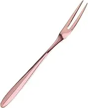 OFFSCH Stainless Steel Fruit Fork Dessert Cake Forks Garnish Skewer Handle Fruit Forks Shape Two Long Elegant Beefsteak Prong Stainless Steel Forks Rose Gold