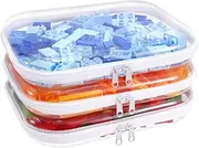 SXS LACONIC Clear Hard Plastic Zipper Case,Transparent Double Zippers Hard Pouch with 3pcs,Portable Travel Organizer Bin for Toy Storage