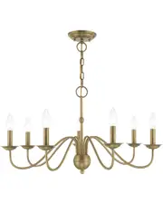 Livex Windsor 7 Light Antique Brass Chandelier