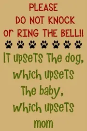 Reusable Stencil 9714 AK 12"x18" Please Do Not Knock Or Ring The Door Bell