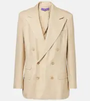 [Ralph Lauren Collection] Ralph Lauren Collection Vannesa silk and linen-blend blazer AU 12 multicoloured