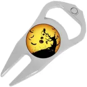 Pumpkins Bats Halloween Golf Ball Marker Divot Repair Tool Bottle Opener