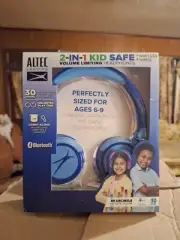 Altec Lansing Kid Safe 2-In-1 Bluetooth Headphones Blue. Wireless