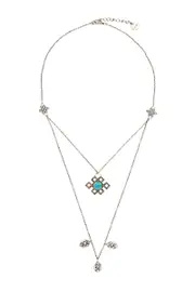 V POINT MOTIF NECKLACE PHOENIX RISE SILVER