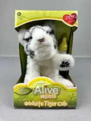 WowWee Alive Minis White Tiger Cub Feed Me With My Bottle! Plush Toy 2008-VIDEO!