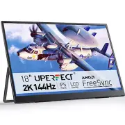 144Hz 2K Gaming Monitor UPERFECT 18" USB-C Portable Monitor for PS Xbox Switch