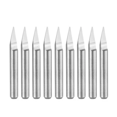 1/8" Shank 0.4mm Tip 30 Degree Carbide Wood Engraving Bit CNC Router Tool 10pcs
