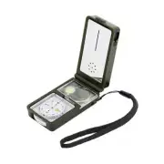 Multi-Function Portable Compass Thermometer Hygrometer LED Light Reflector (Blac