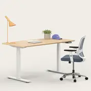 Recess Active Bundle | Ergonomic Chair Desk | Home Office Furniture Packages, Slate / Large - 150W x 75D (cm) / Maple/White