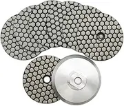 SHDIATOOL Diamter 4"/100mm Dry Diamond Polishing Pad for Granite Marble Mixed Grits Plus Aluminum based Backer Pad