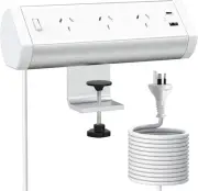 Desk Power Board, Haylink Aluminium Alloy Clamp Power board with USB C, 3 Outlet