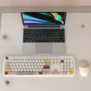 ANYMOB Bluetooth Keyboard And Mouse Combo Set White Retro Design Wireless Soft Touch Keys